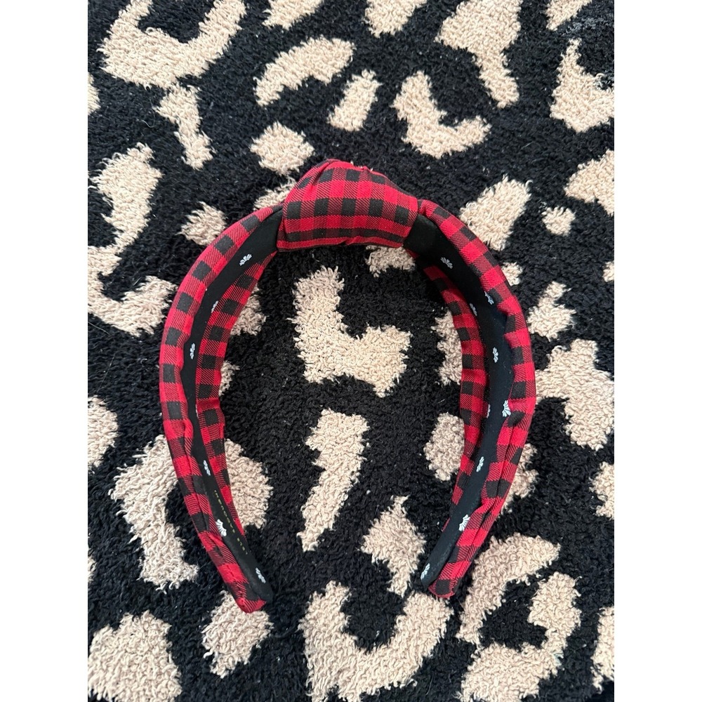 Lele Sadoughi Red Buffalo Plaid Headband